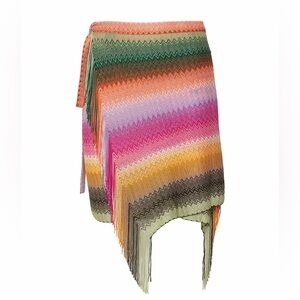 Multicolor Zigzag Patterned Women's Skirt sarong Dress one size